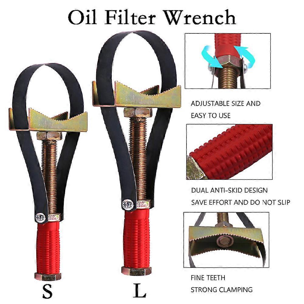 Oil Filter Wrench Adjustable Puller Strap Spanner Portable Non-slip Tools Car Auto Repair Hand Tool for Motor Vehicle Repair