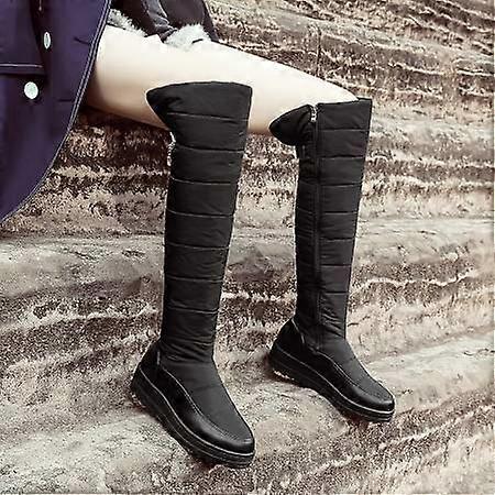 Warm Fur Plush Down Snow Boots 2023 Winter Boot Women Mother Shoes Waterproof Fashion Women's Knee High Boot Black Red Plus Size