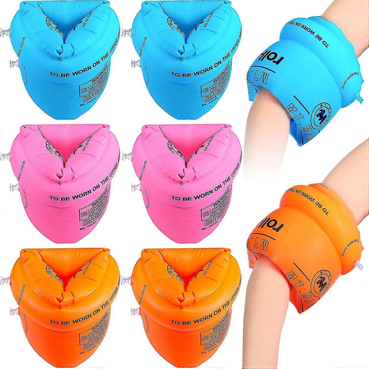 6 Pieces Swimming Arm Float Rings Pvc Arm Floaties Inflatable Float Swim Arm Bands