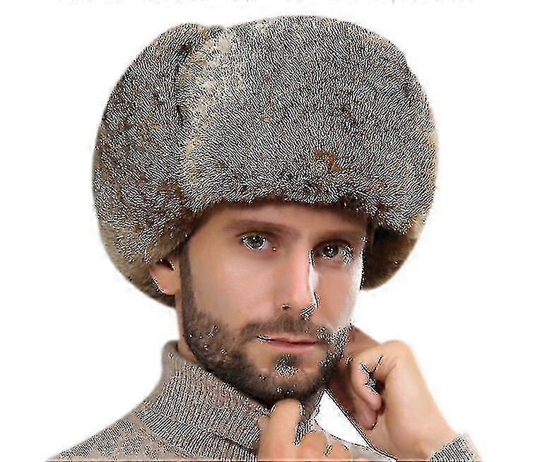 Kanin pels russisk vinterhat m/øreklapper gave til mænd