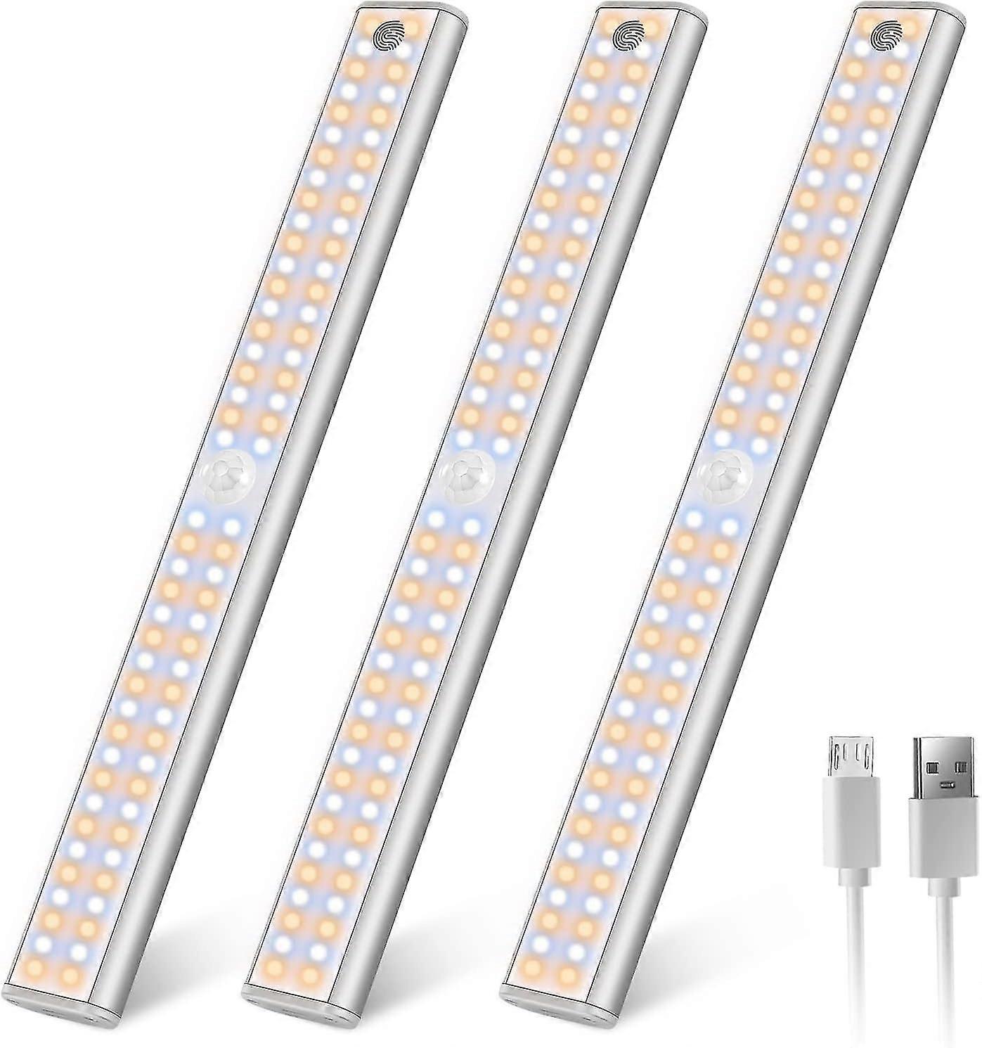 Wireless sotto l'armadio luci sensore di movimento luce dimmerabile, 80 LED armadio luce ricaricabile