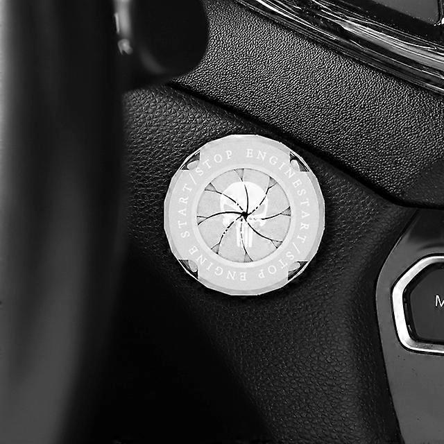 Engine Start Stop Button Cover Zinc Alloy Ignition Switch Protection Cap One-key Start Rotating Protective Cover for Most Cars