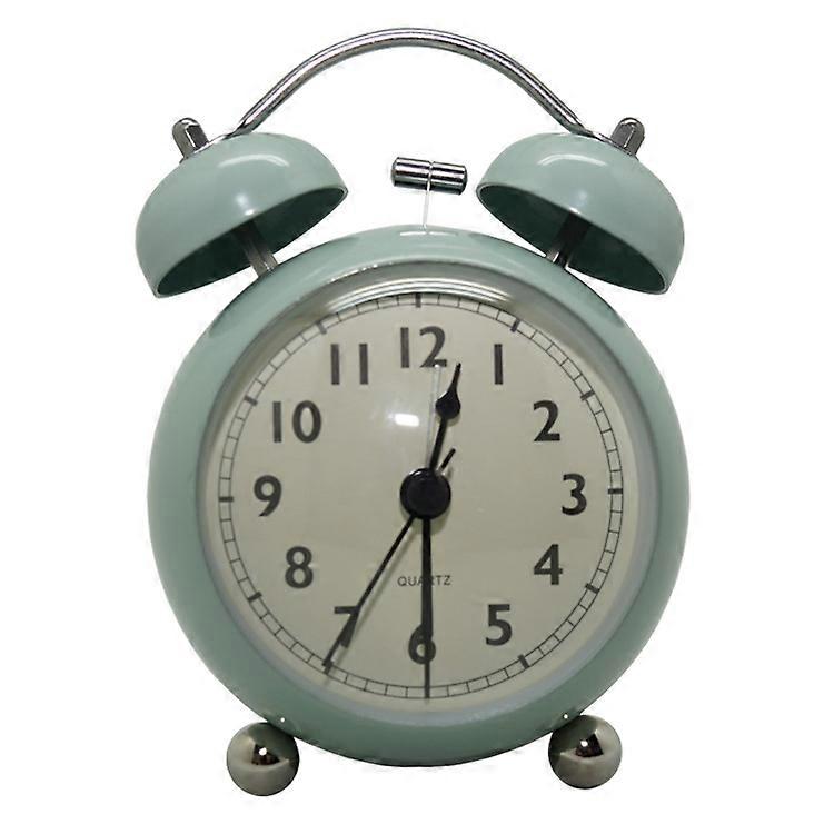 Retro metal pointer desk clock student night light creative bell alarm clock