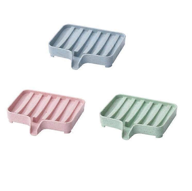 Set of 3 Soap Dish with Drainer, Soap Dish, Soap Dish, Shower Soap Dish with Automatic Drainer, Soap Box, Soap Dish, Soap Dish for Bathroom and Kitche