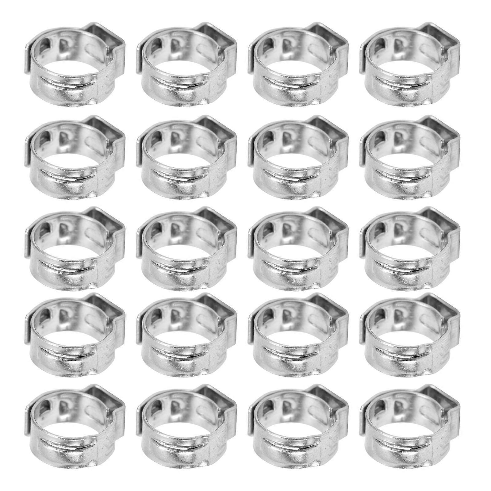 20Pcs Hose Clamp Improves Corrosion Resistance Resistance Ability Adjustable Double Wire Hose Clamp for Industrial9.4-11.9mm