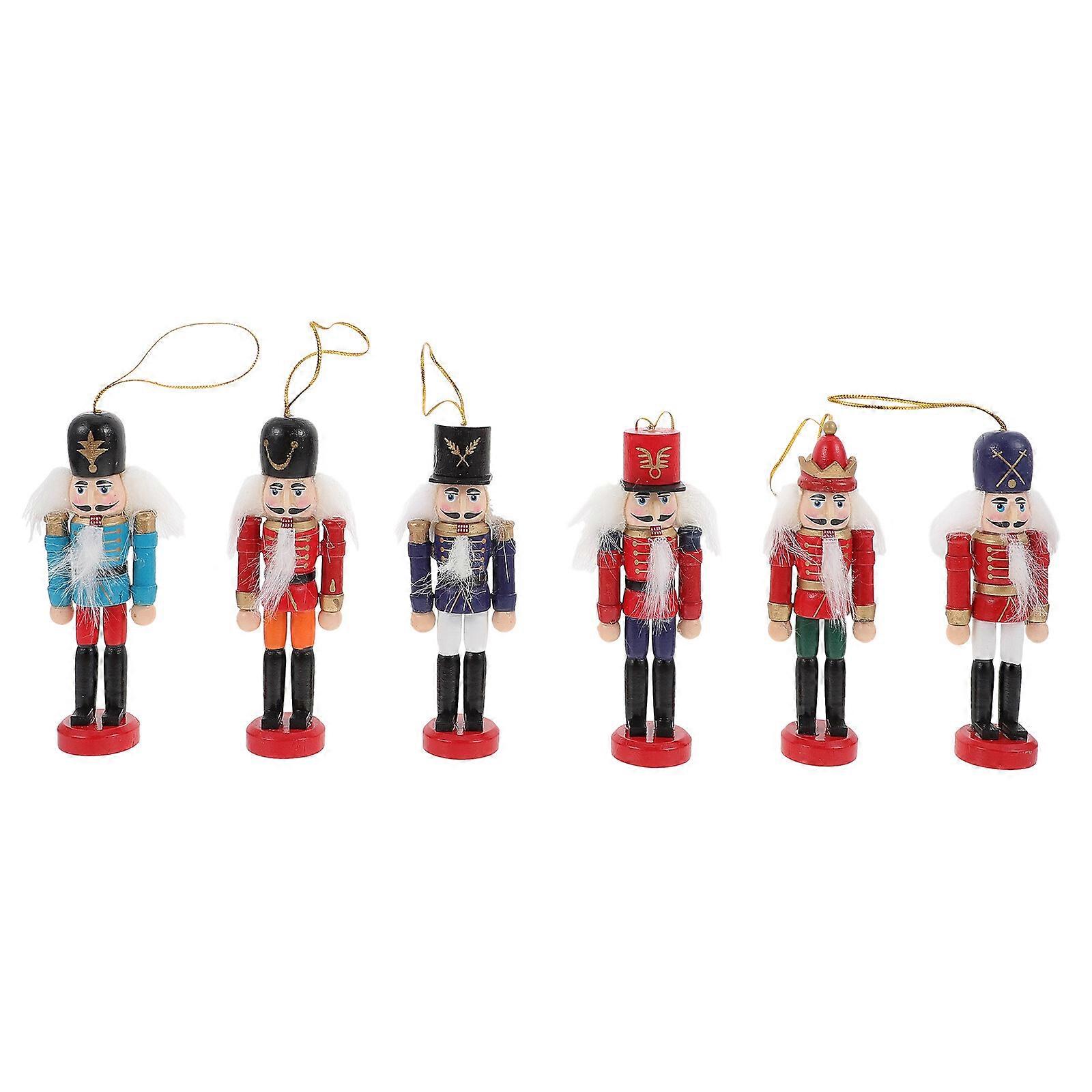 1 Set Wooden Nutcracker Soldier Puppet Decor Nutcracker Soldier Figure Decor