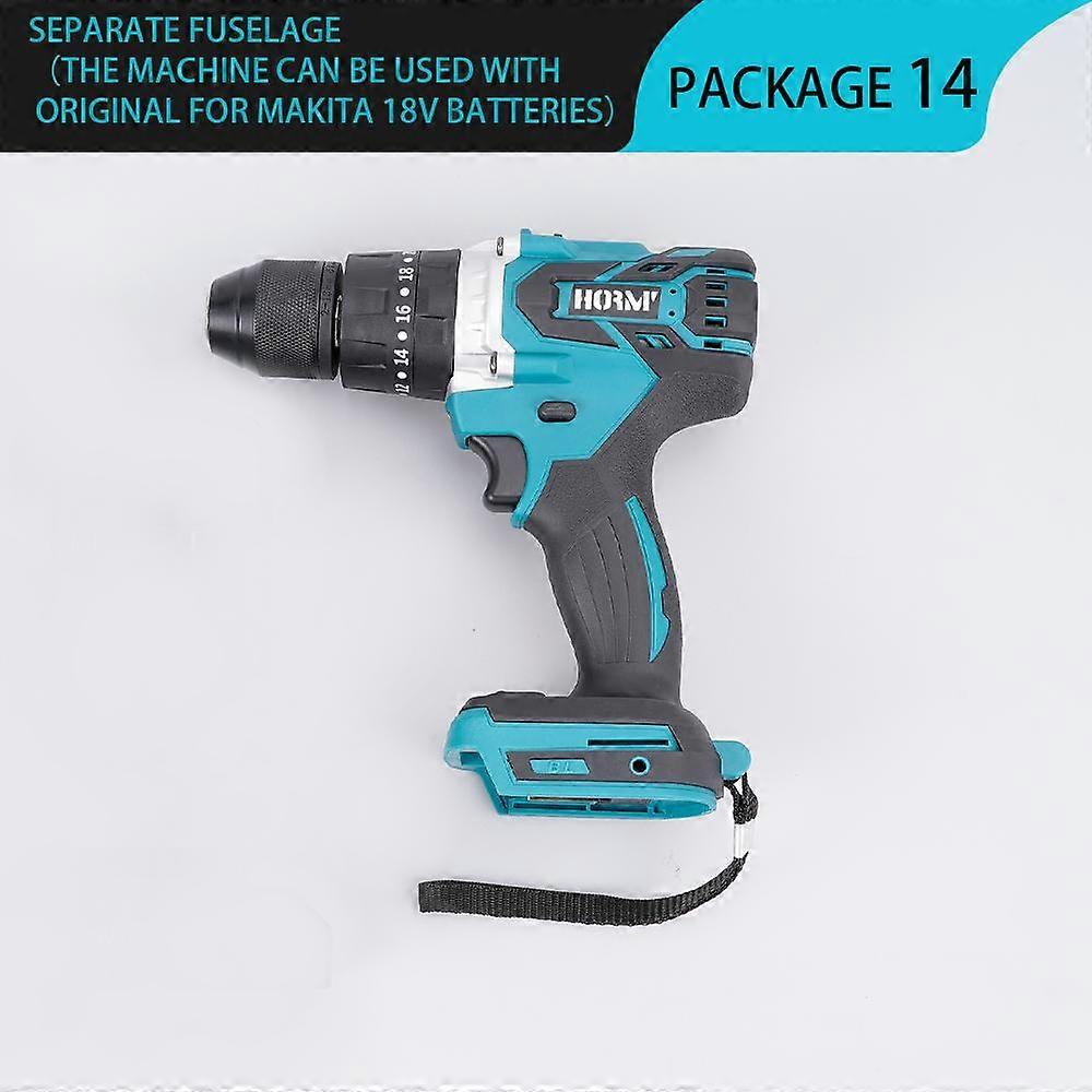 18V 350N. M Wireless Brushless Impact Speed Regulating Electric Hammer Drill Without Battery Applicable For Makita 18V Battery