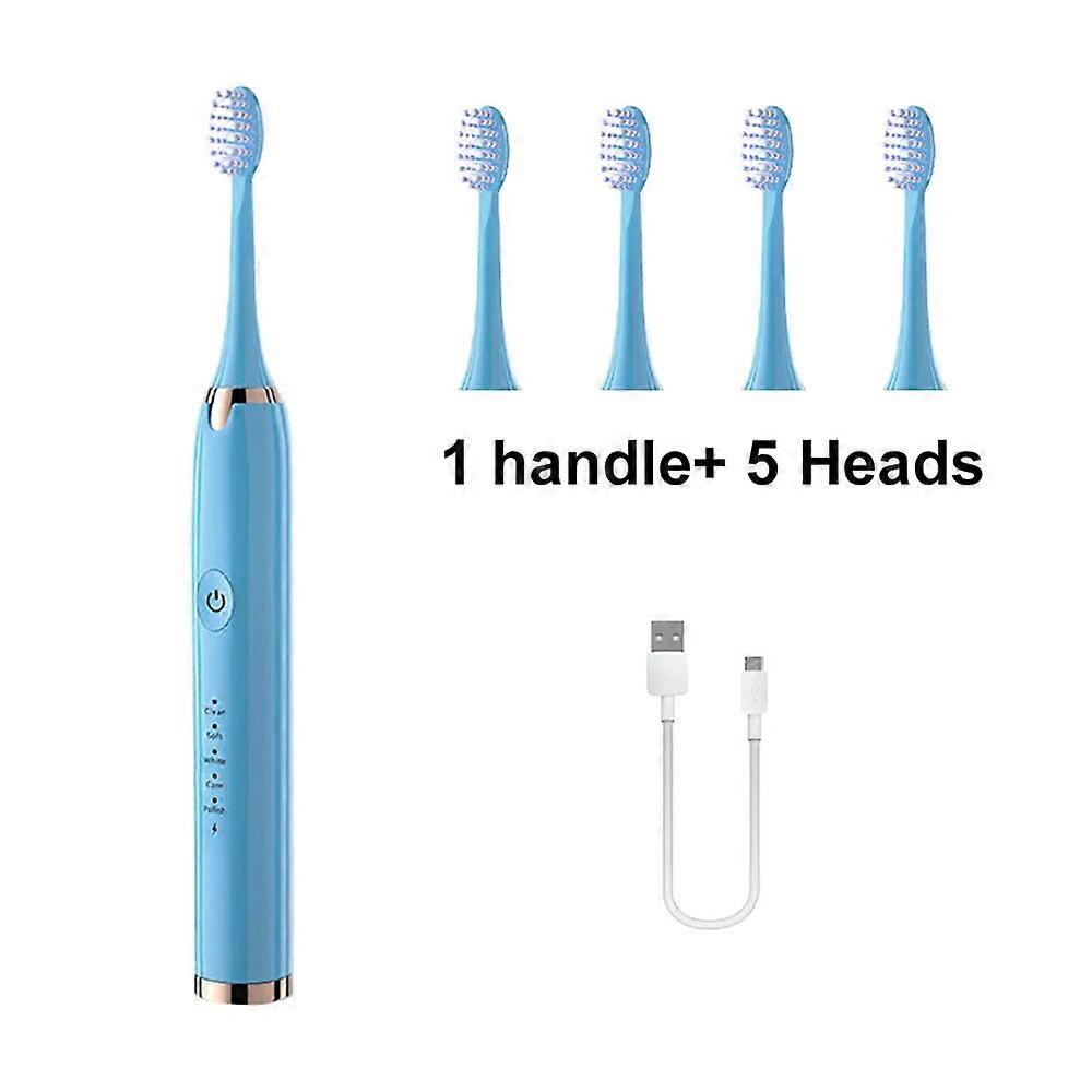 Ultrasonic Electric Toothbrush Usb Rechargeable for Adult Ipx7 Waterproof Replacement Heads Whitening Teeth Timer Smart Brush