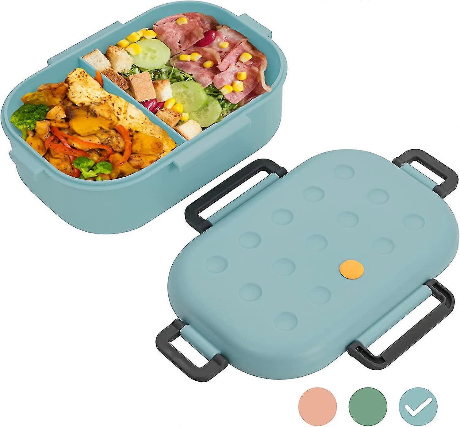 Kitchen Bento Box For Adults Kids, 1000ml Lunch Box For Children, Leakproof Macron Color Meal Prep,dishwasher Safe Bpa Free With 2 Compartments