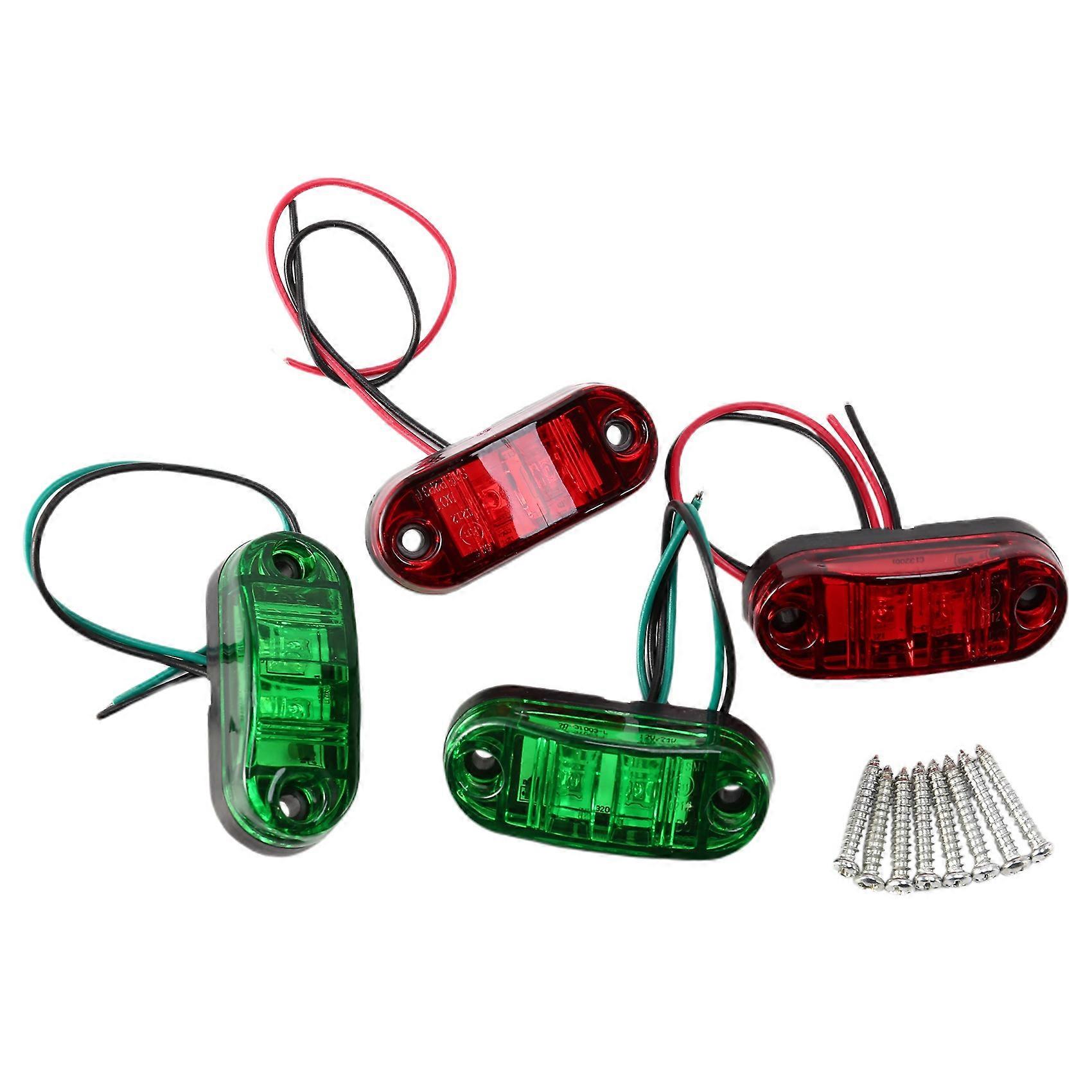 4x2 LED Rot/Grün Marine Boot Navigation Lichter 10-30V Boote Lauflicht Lkw Van seite Licht