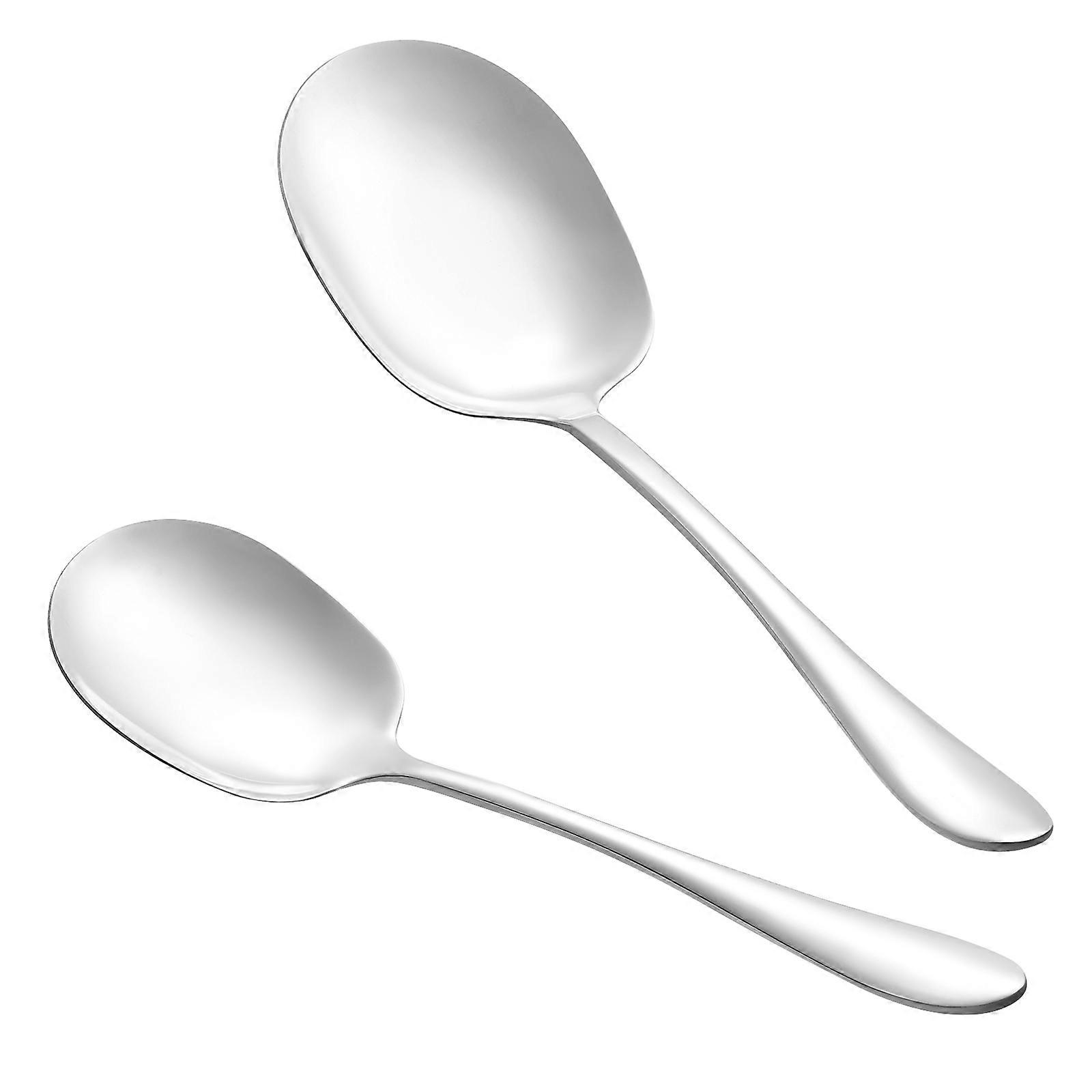 Metal Cooking Spoon Kitchen Scoops Serving Spoons Soup Spoons Flat Serving Spoon