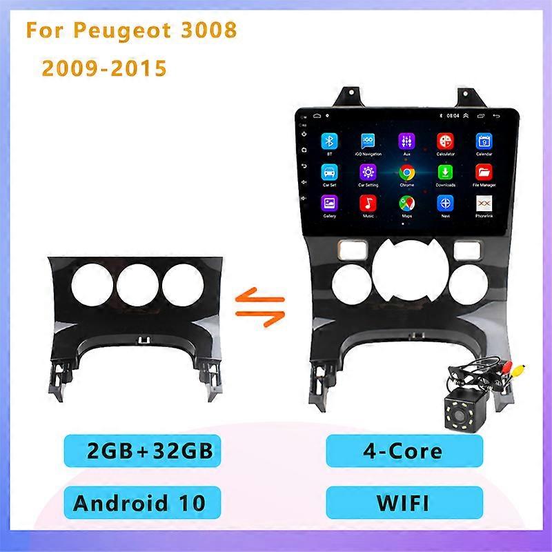 2GB + 32GB Car Radio Android Multimedia Player GPS navigation 2 Din No DVD for Peugeot 3008 2008-2015