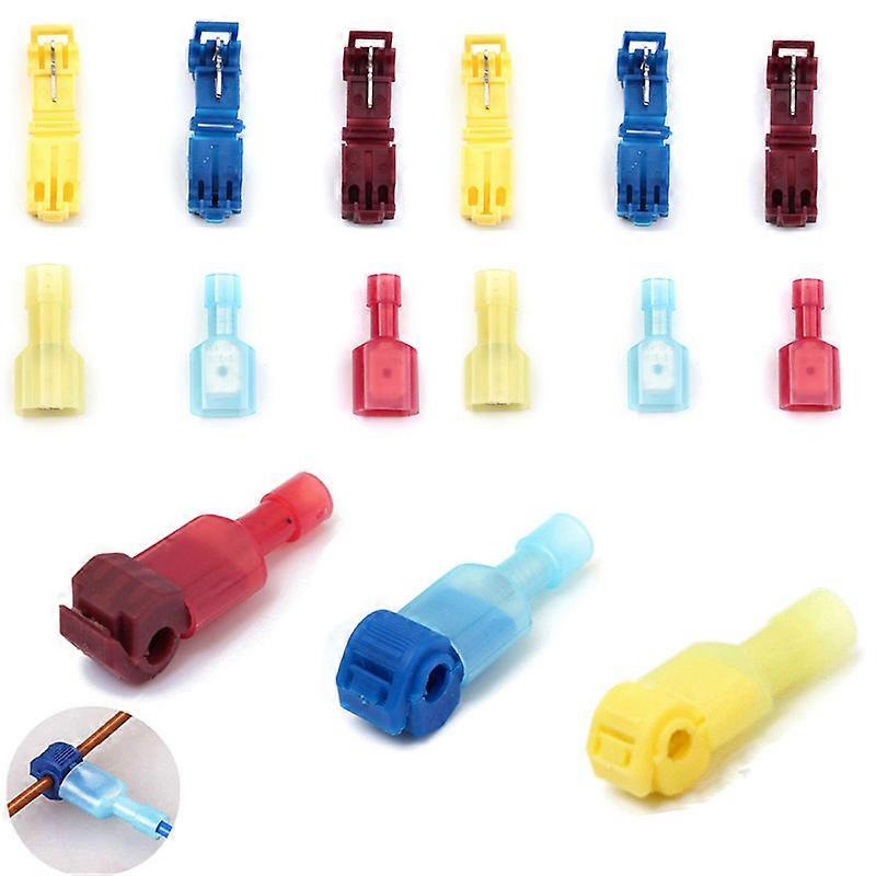 30PCS  T-Tap Quick Splice Electrical Wire Wire Connectors Self-Stripping Insulated Quick Disconnect Spade Terminals Kit