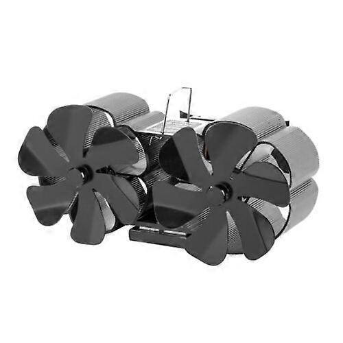 مروحة موقد مزدوجة للموقد الخشب سجل الموقد المزدوج شفرات الحرارة تعمل بالطاقة البيئية FanSH