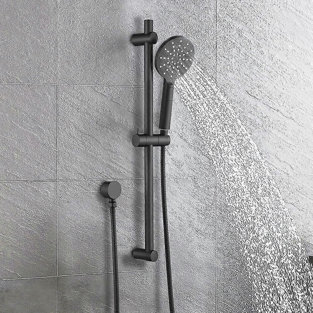aura Duschstangen-Set 3-Funktions-Handbrausekopf Verstellbares Gleitstangen-Set A Schwarz