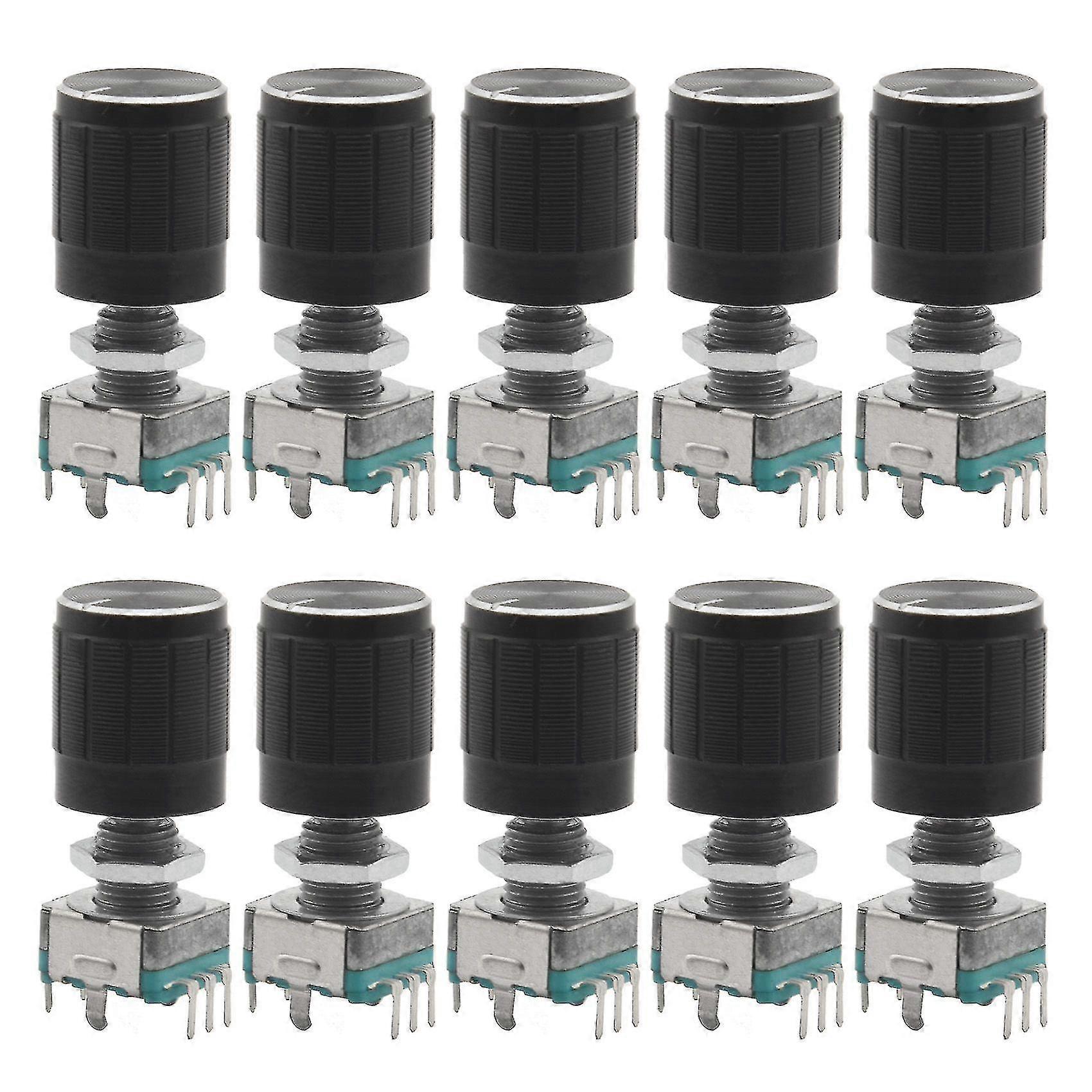 (7 Pin 20mm)10 Pcs 360 Degree Ec11 Encoder Code Switch Digital Potentiometer With Caps