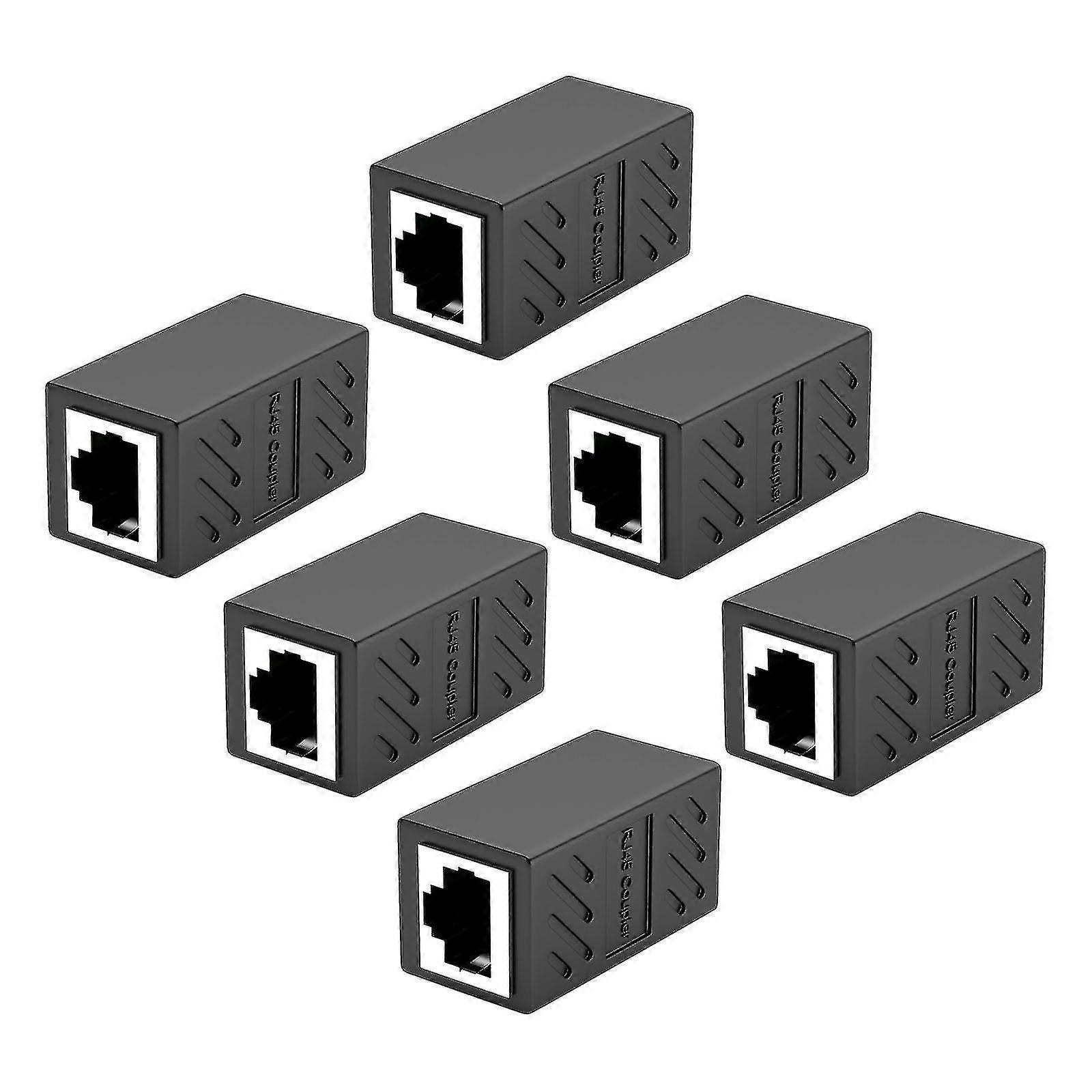 6 Pieces Of Rj45 Ethernet Cable Connector, Coupling Network Adapter Compatible