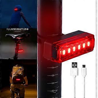 Luz traseira de bicicleta USB recarregável Cauda de bicicleta Luz traseira Sinal de mudança de direção Lâmpada de advertência de frenagem Luz de ciclismo