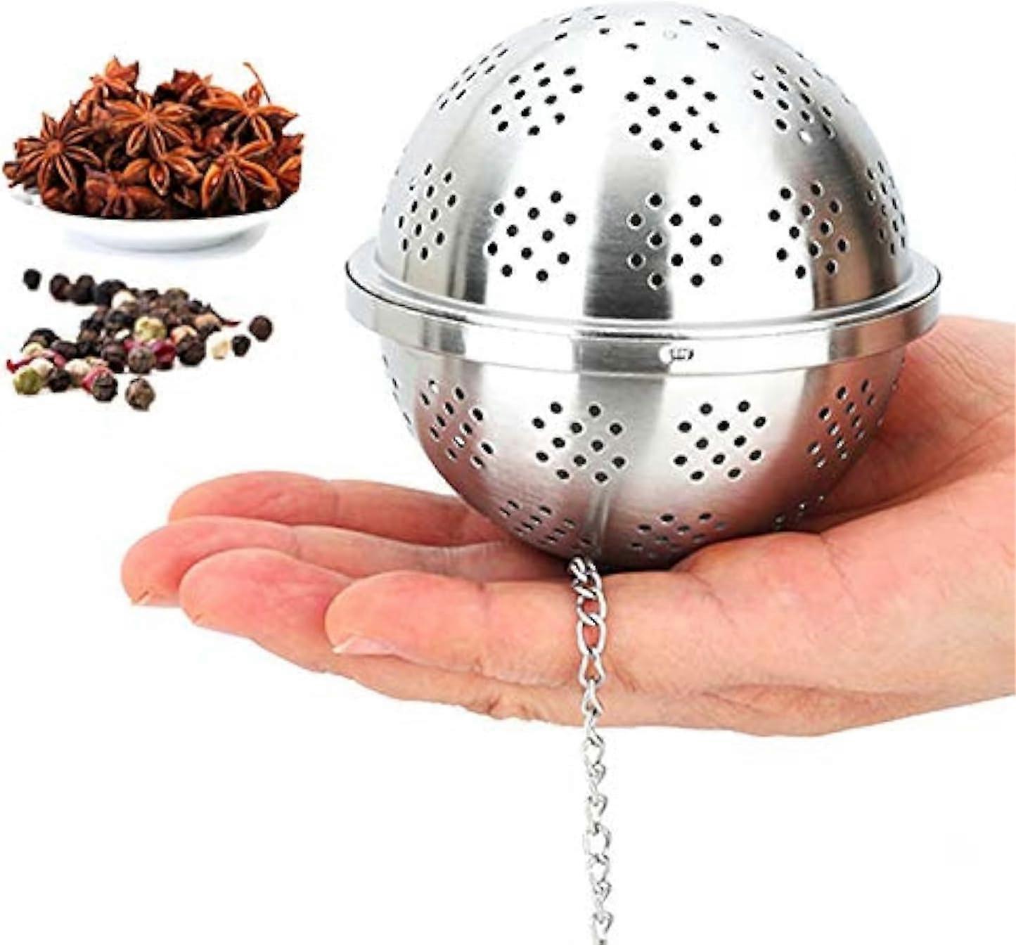 SBSG Spice Ball Extra Large For Cooking, Seasoning Ball, Spice Infuser, Tea Ball Filter, With Extended Chain Hook For Enhancing Soups, Stews, Cider, W