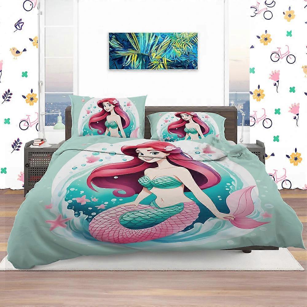 v3860 Lakan Princess Mermaid påslakan set hemtextilier sängkläder sängkläder lakan IU3860