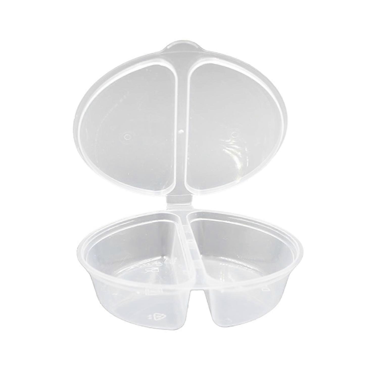 30Pcs Two Compartment Sauce Box with Lid 4 Oz Multipurpose Condiment Containers for Snacks Dressing