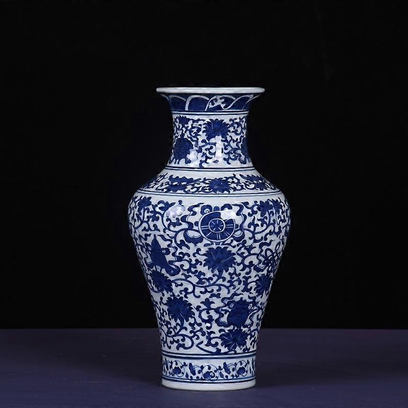 Fish Tail Shaped Eight Treasures Vase