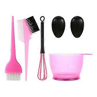 5 pz in 1 Set Rosa Tintura Per Capelli Strumento Capelli Kit di Colorazione Perm Ciotola Pettine Paraorecchie Spazzola Capelli Strumenti di Colorazione Kit Strumenti Parrucchiere Forniture per Salone Casa Sc