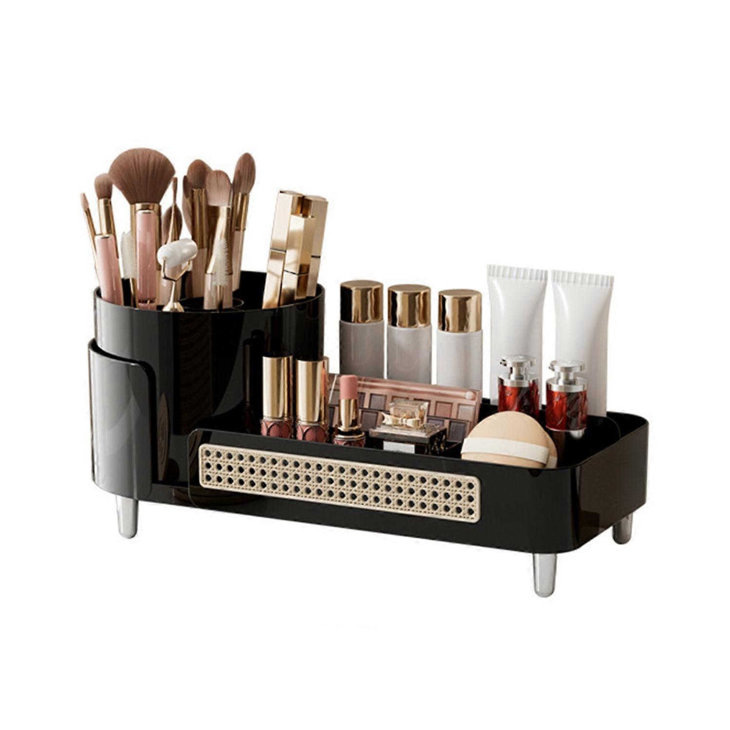 Countertop Rotating Makeup Organizer Box Large Capacity Multiple Compartments Makeup Storage