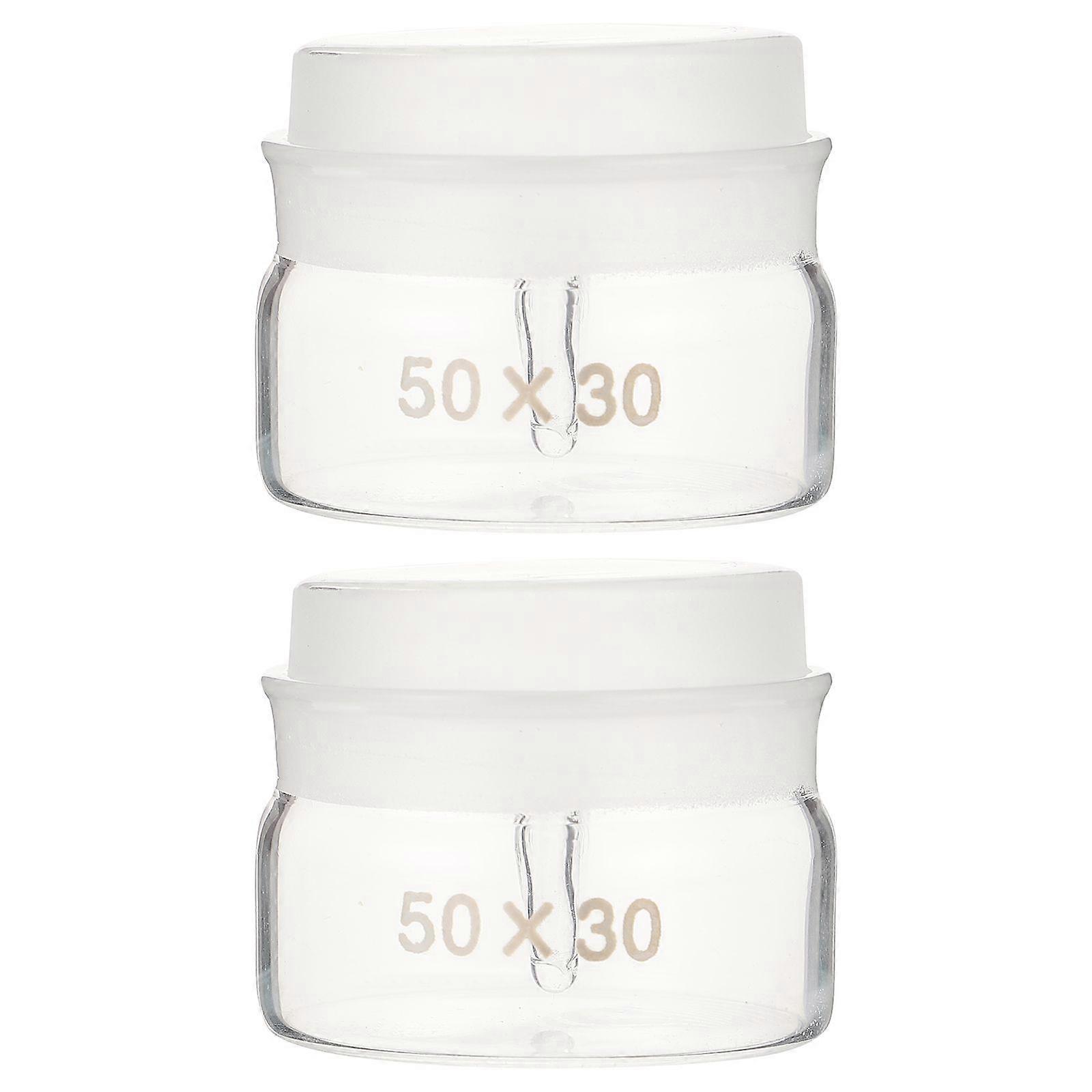 2pcs Experiment Weighing Bottle Labs Weighing Bottle with Lid Glass Weighing Holder