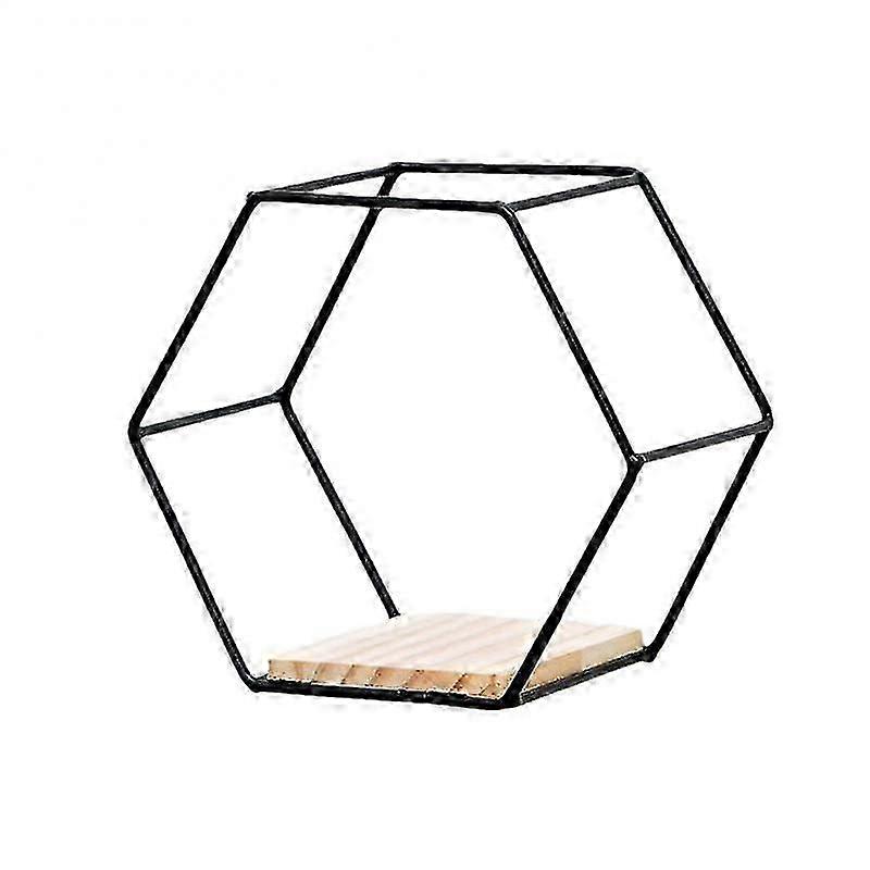 Wall Mounted Hexagon Shelf Handicraft Display Rack Floating Wall Shelf Sundries Storage Holder