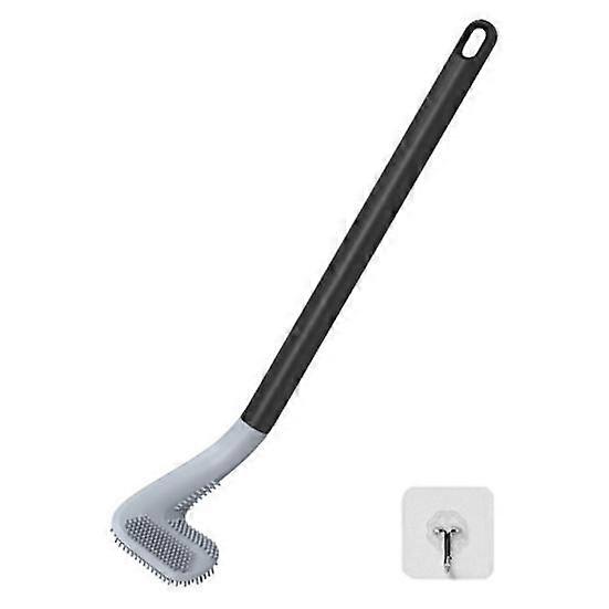 Silicone Toilet Brush with Hook Bathroom Silicone Bristles Triangular Brush Head Deep Cleaning Corners Toilet Cleaning