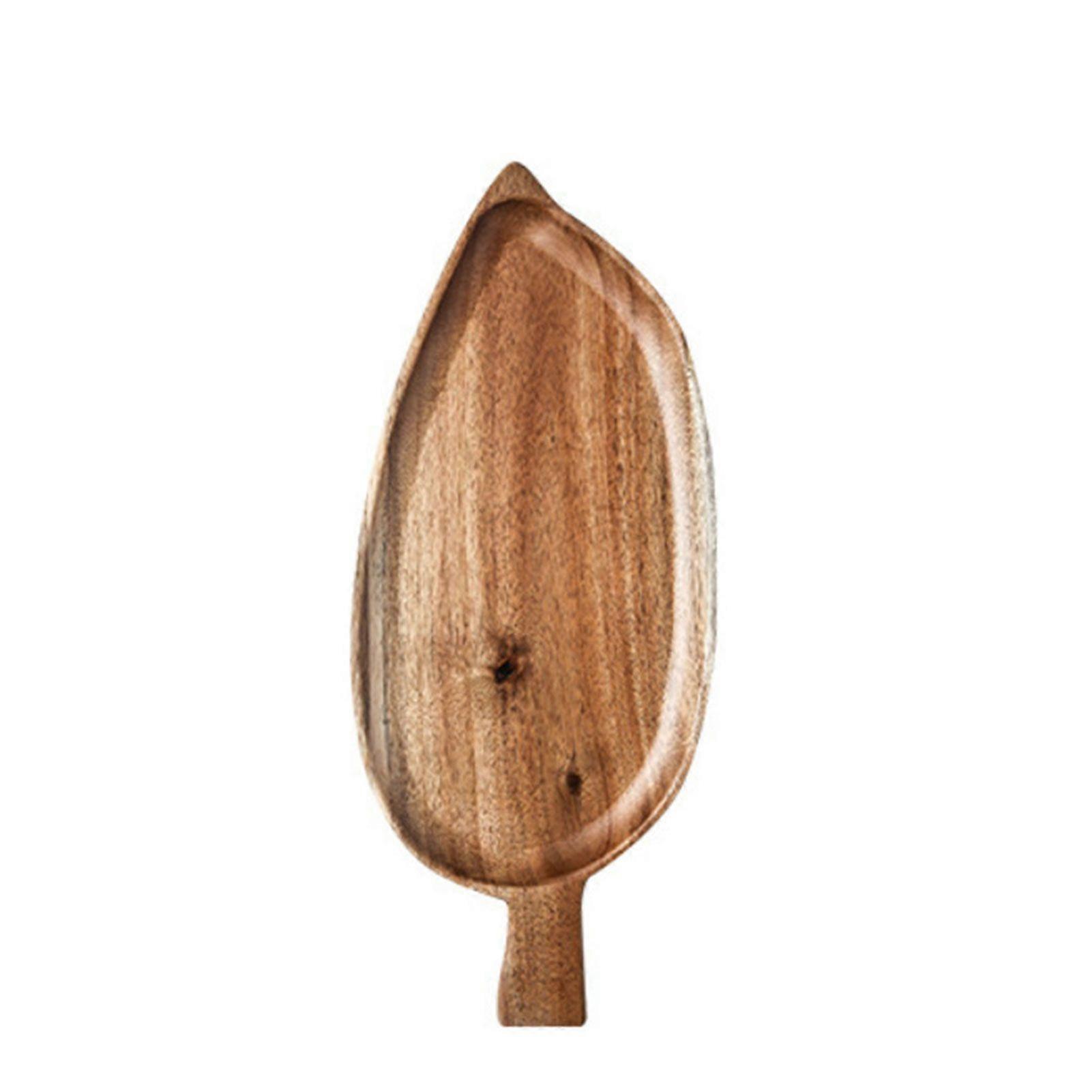 Leaf Shaped Wooden Plate Vintage Leaf Decorative Salad Snack Tray Multipurpose Snack Storage Dish for Home
