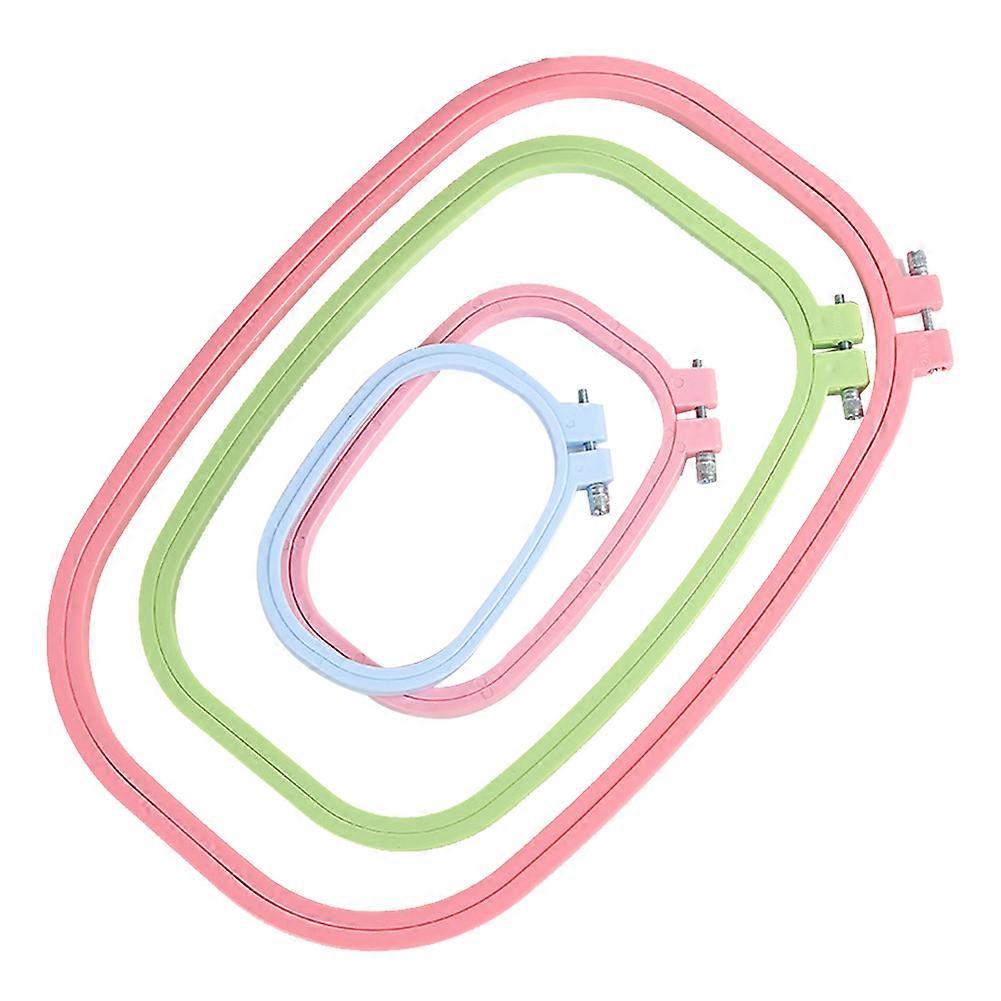 4PCS Embroidery Hoops ABS Skid Resistance Abrasion Proof Rectangular Stitch Hoop Set