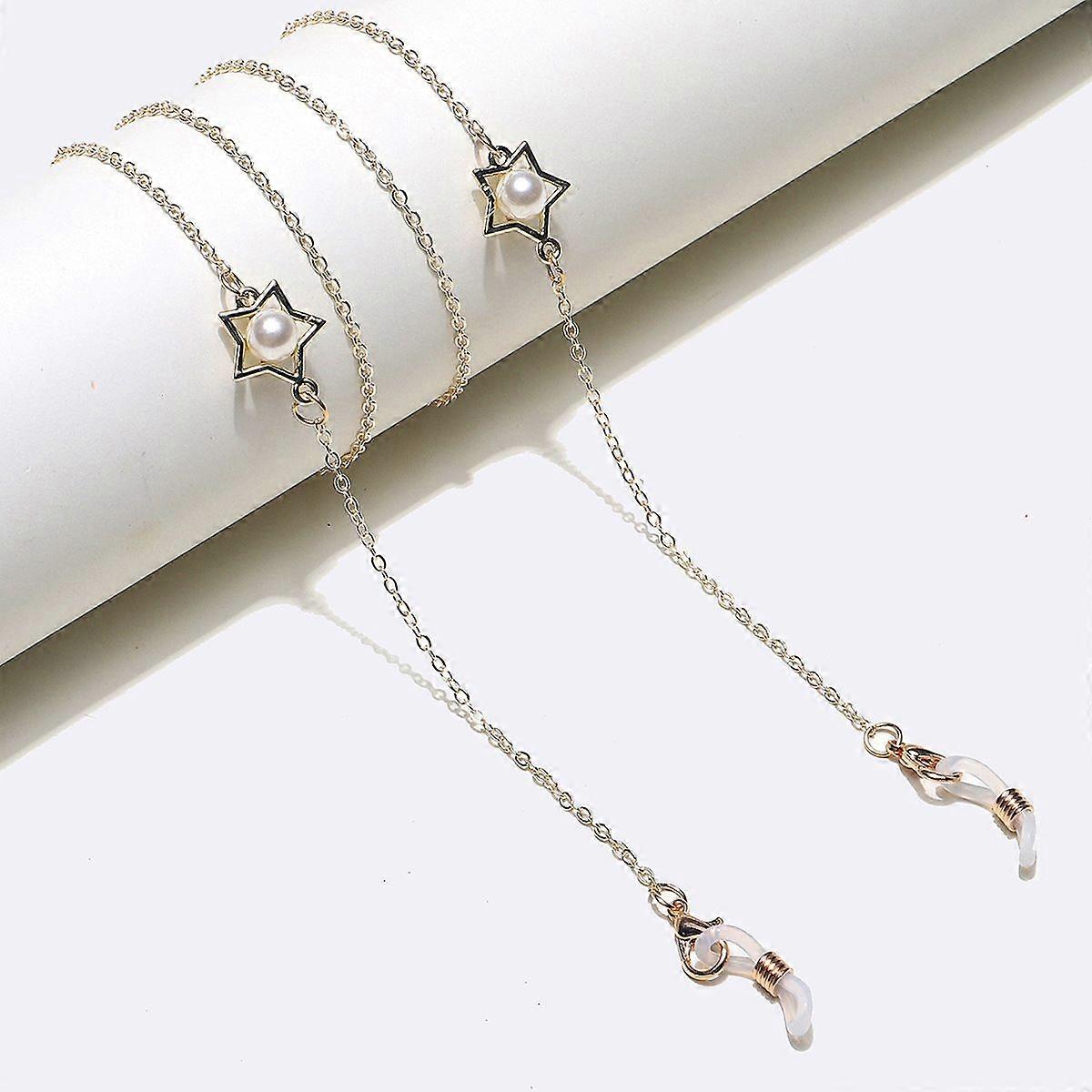 Star Pearl Gold Chain Retro Halter Glasses Chain Mask Chain Halter Glasses Chain Anti Drop Lanyard Mask Extender Chain