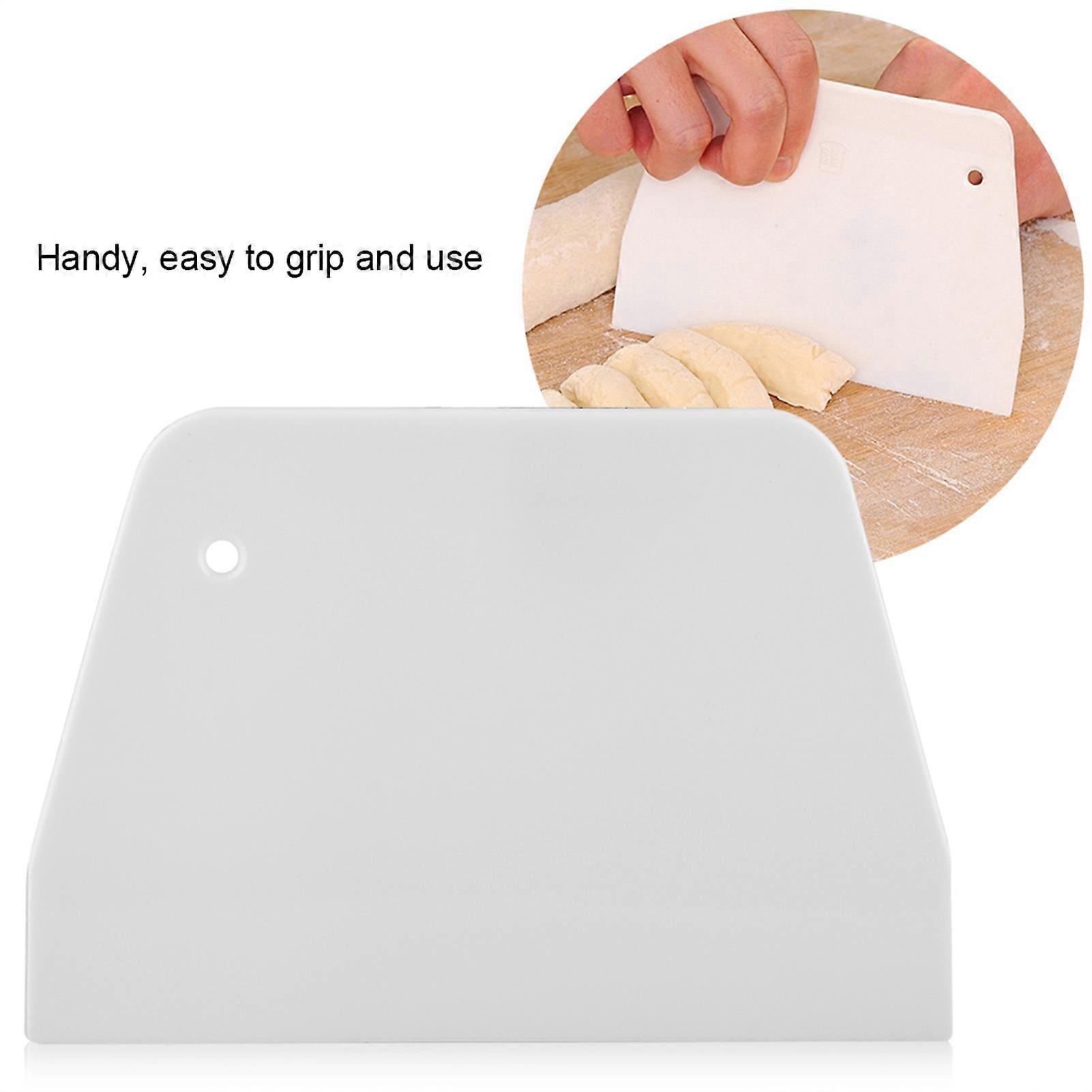 10pcs White Plastic Baking Edge Dough Scraper Set, 125g