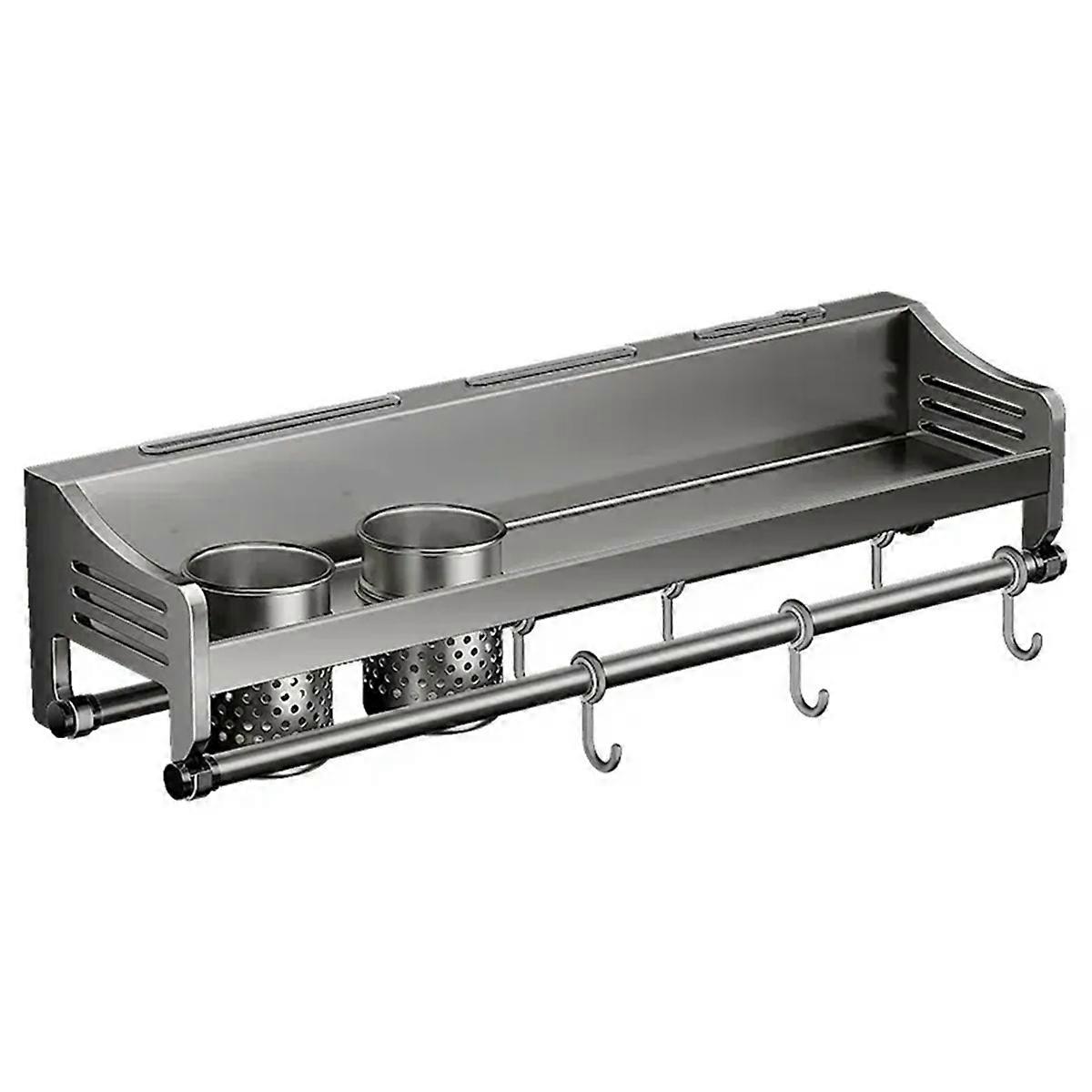 Wall-Mounted Kitchen Organizer Spice Rack, Seasoning & Utensil Storage Holds Chopsticks, Knives, Spoons