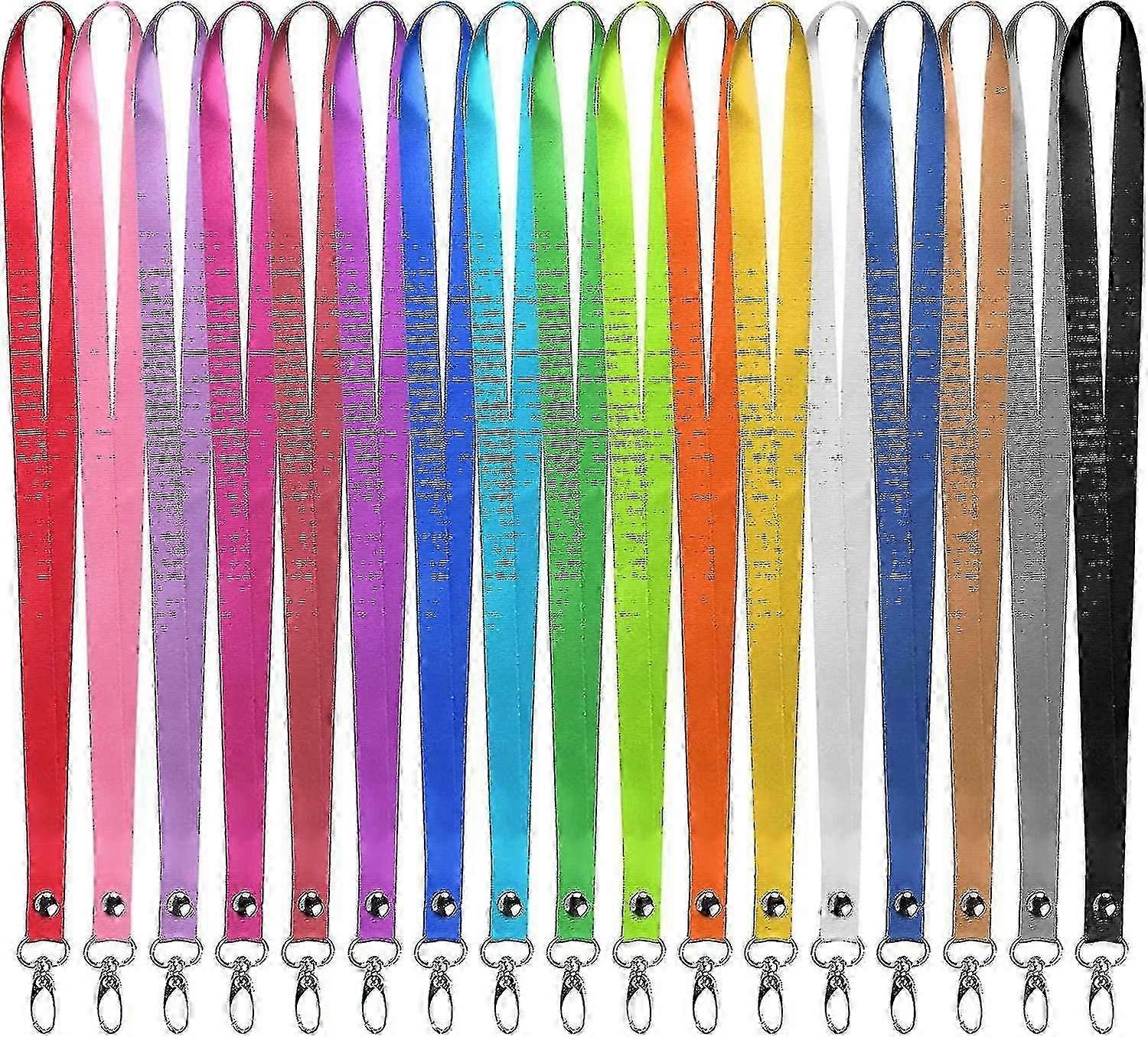 18 Pcs Mixed Colours Neck Lanyard, Lanyard Neck Strap And Strong Clip, Bulk Badge Lanyards