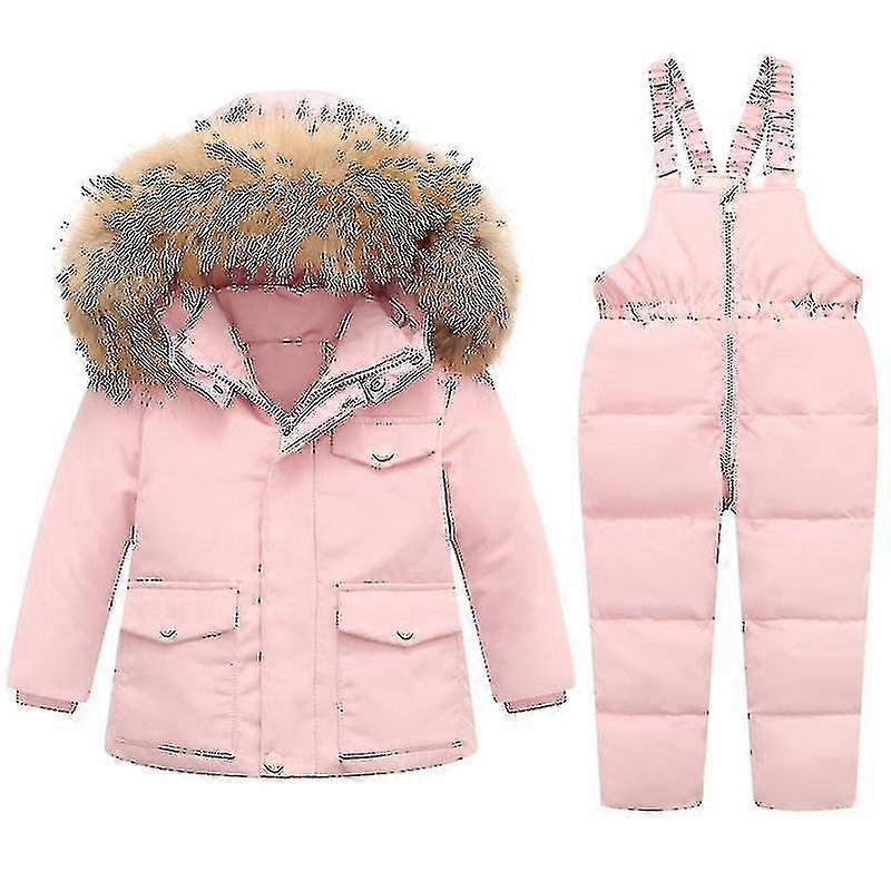 Kids Snowsuit Winter Hooded Down Jacket 2pcs Ski Suit