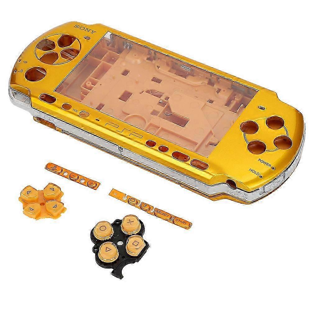 For Psp3000 Game Console Case Full Housing Shell With Screwdriver Wearable Compact(yellow)