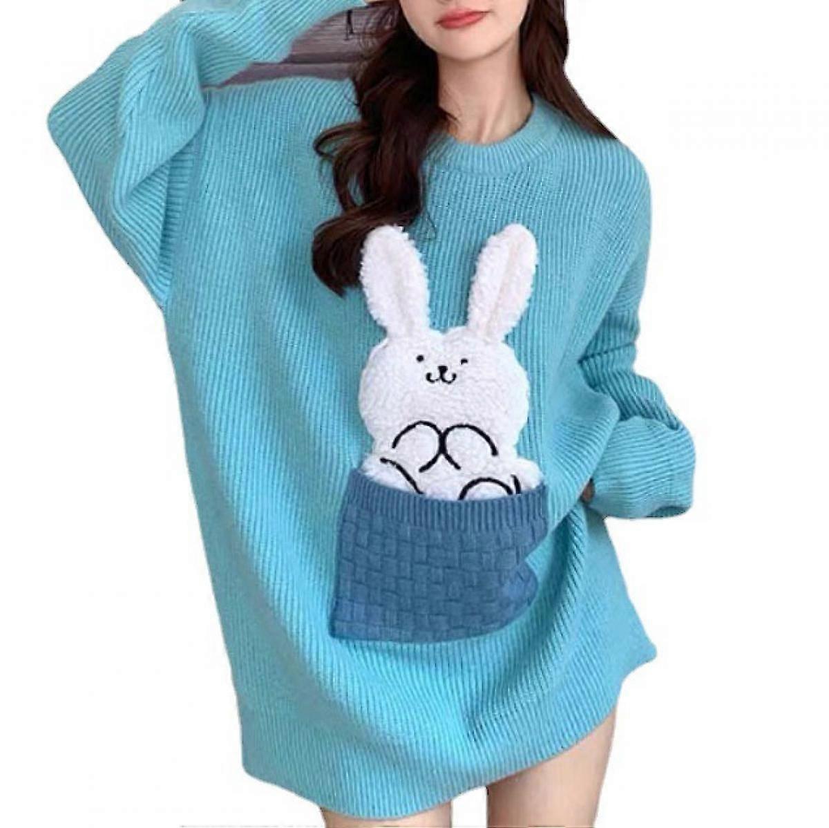 Damen Strickpullover Lässig Lockerer Langarm Pullover Pullover Tops