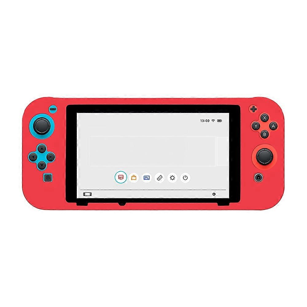 For Nintendo Switch Silicone Protective Case Handheld Game Console Shockproof Cover - Red