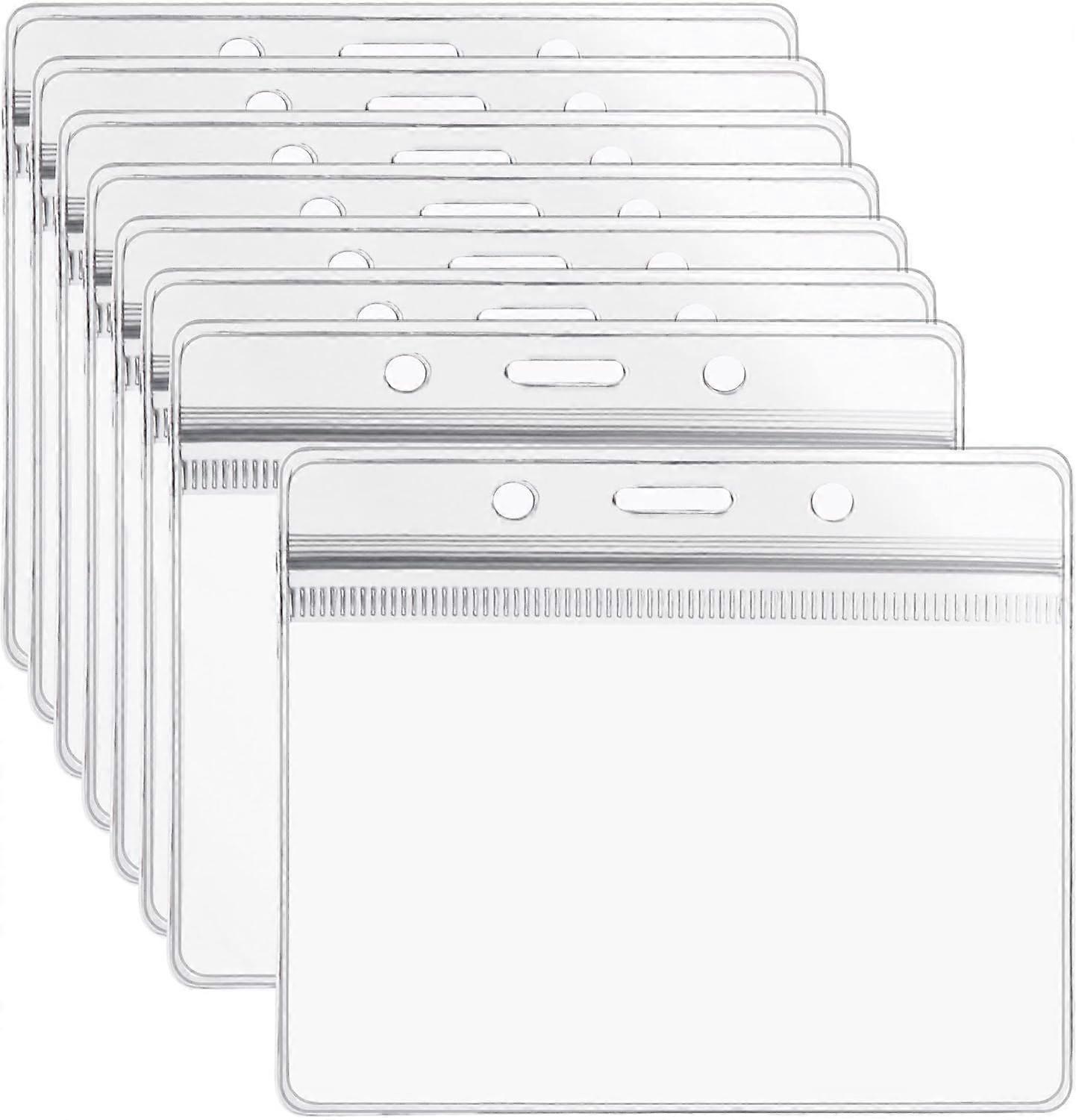 50Pcs Plastic Badges ID Card Holders Clear Protective Labels for ID Card, Bus Card, Student Card, Business Card