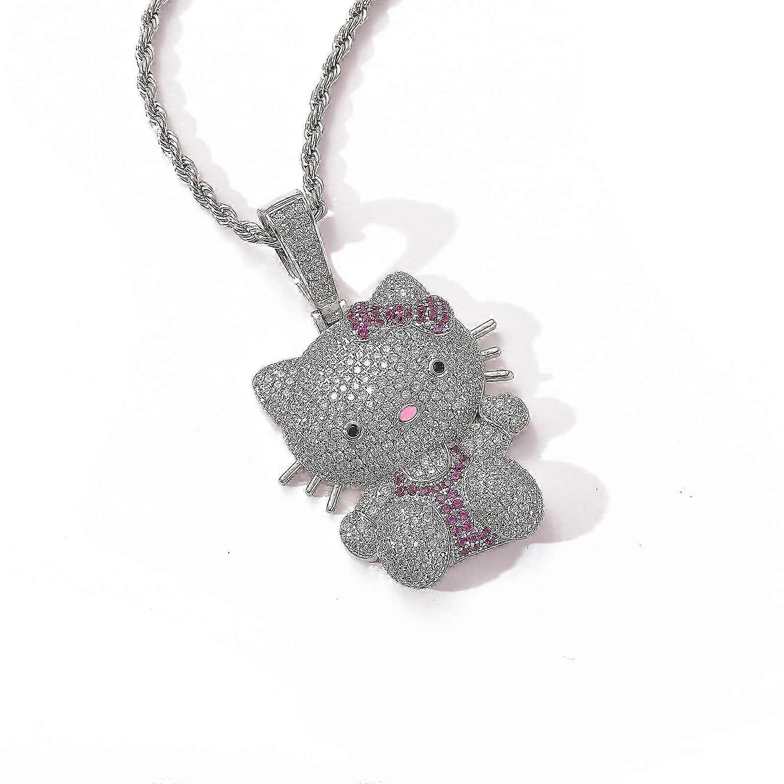 Hellokitty Diamond Necklace Pendant With High Quality Diamond Inlay Technique