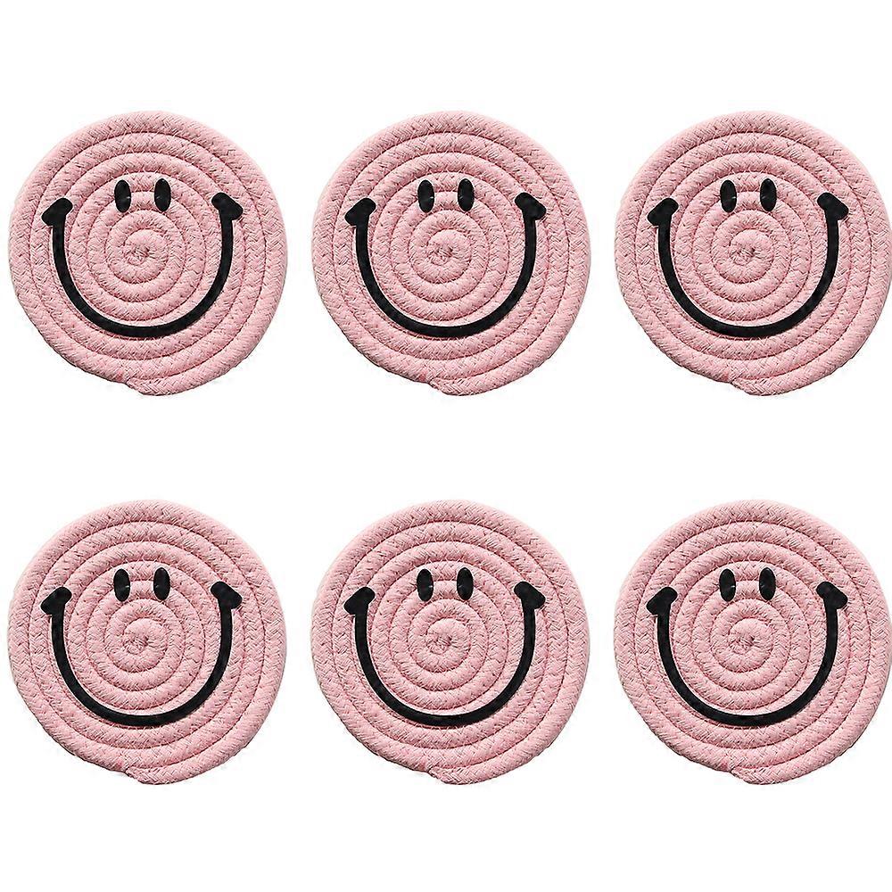 Cotton Coasters, Smiley Face, Heat-Resistant