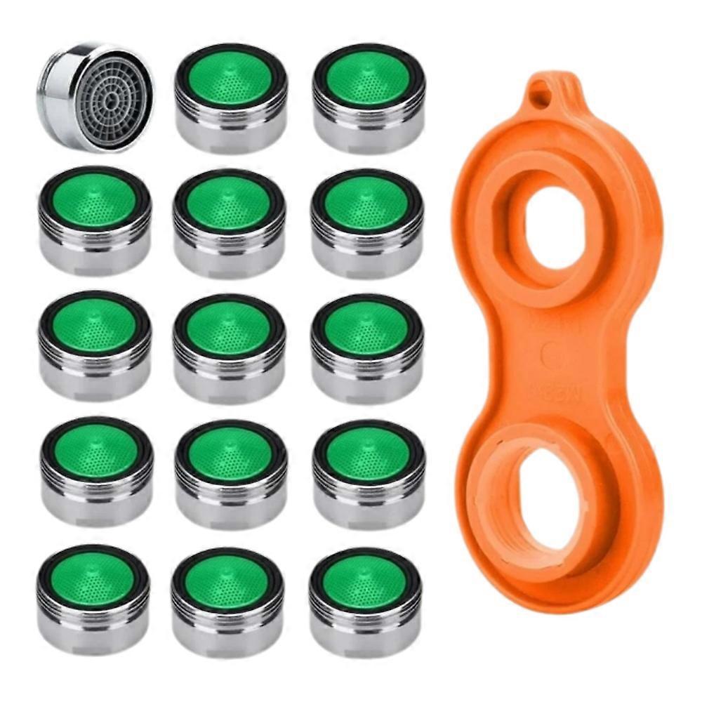 Water-saving aerator for 15 chrome brass taps