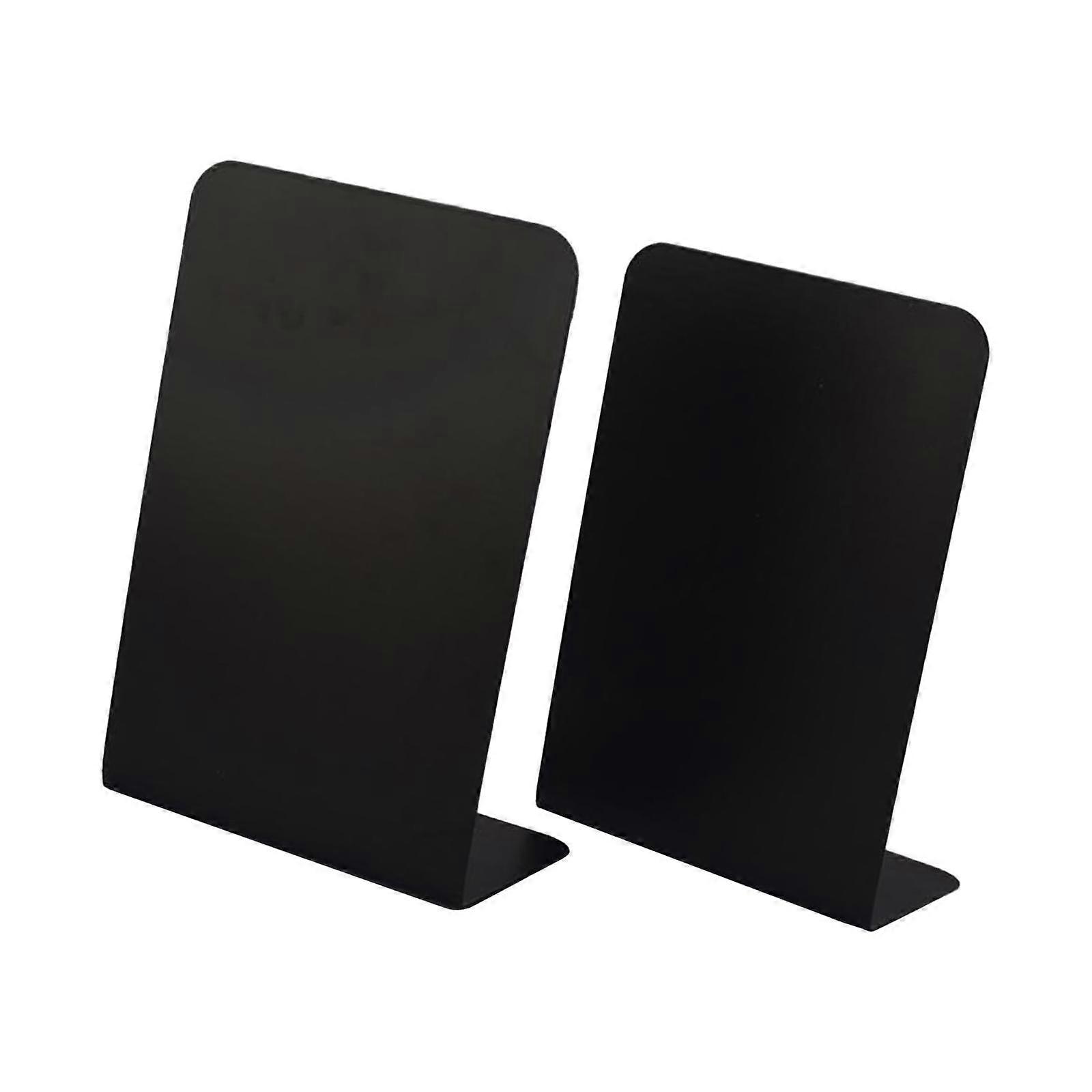 2Pcs Bookends Study Heavy Duty Decorative for Library Black