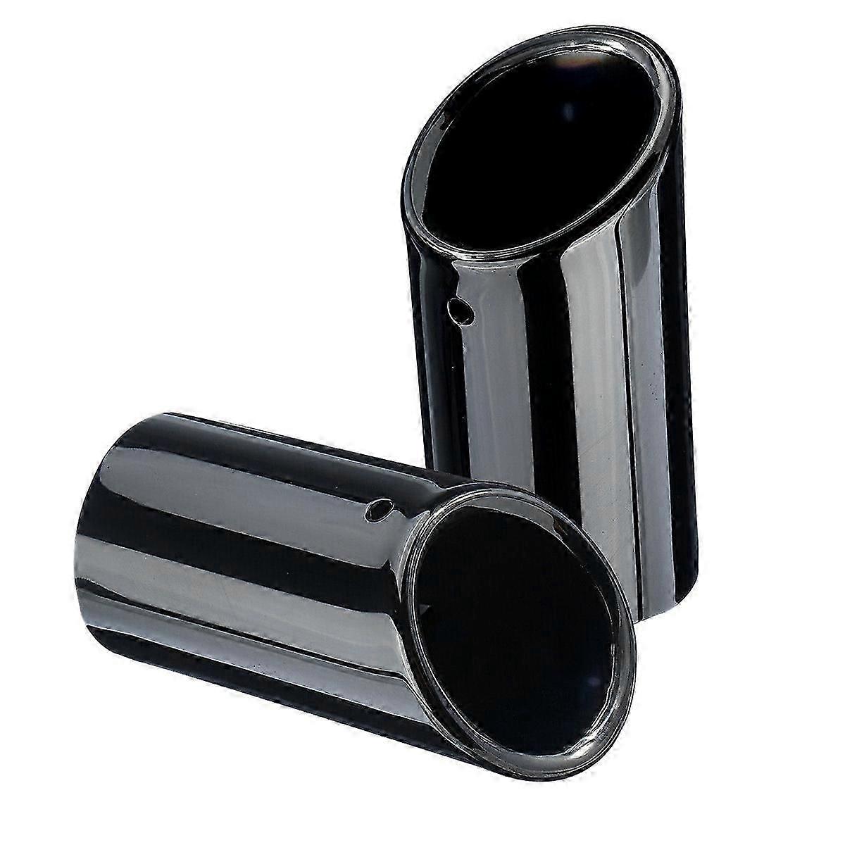 2X Tail Exhaust Tip Pipes Titanium Black suitable for E90 E92 325 328I 3 Series 06-10