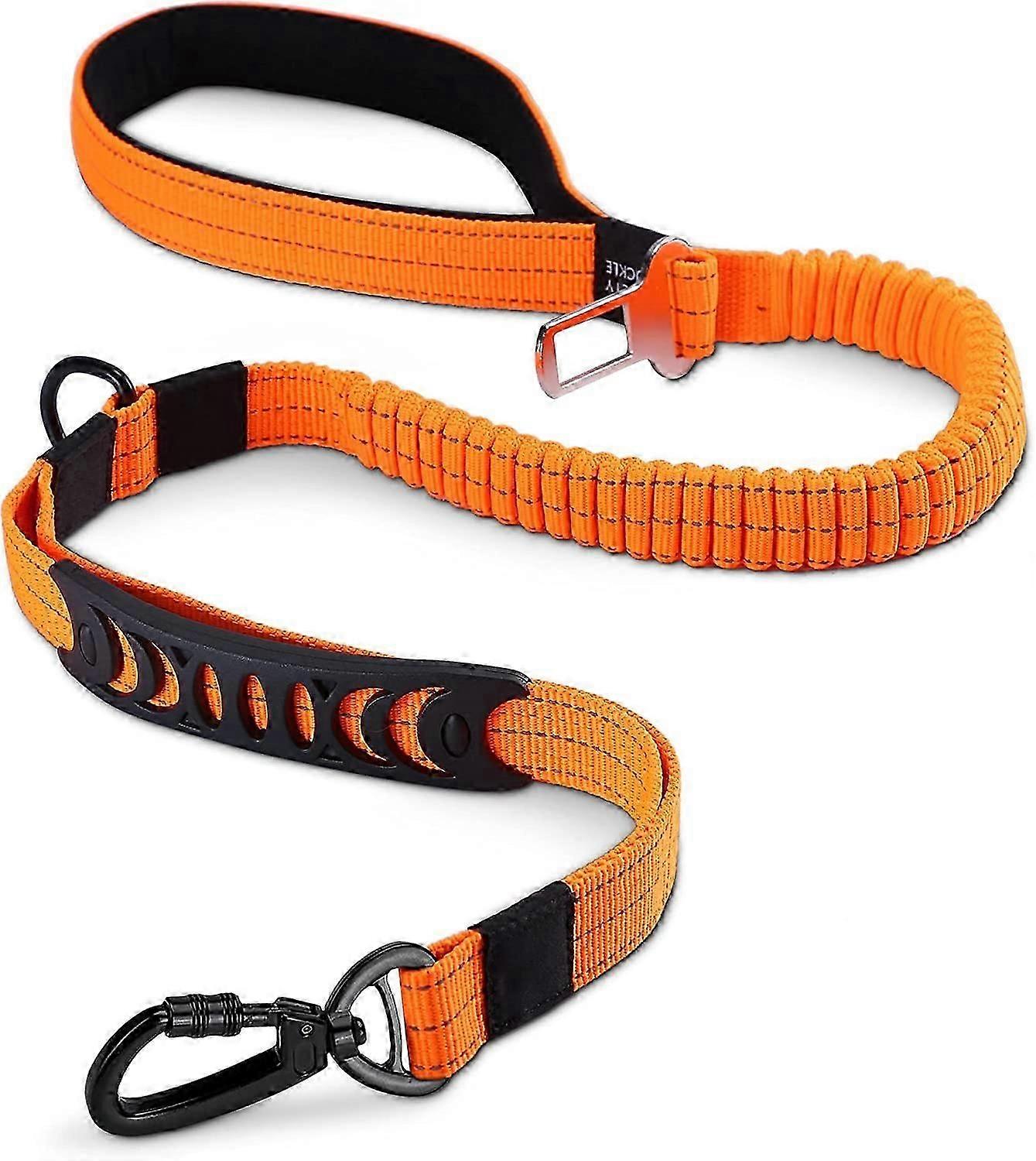 Strong Dog Leash with Padded Handle Anti-Pull Rope Elastic Training Leash for Medium and Large Dogs in Heavy Pulling (110CM-150CM, Orange)