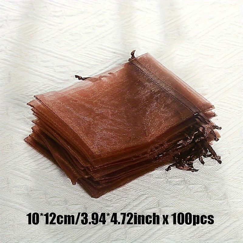 100pcs 3,94 x 4,72 polegadas / 3,94 x 5,91 polegadas Bolsa de gaze transparente - Perfeita para doces Jóias e presentes Bolsa de malha transparente para organização e apresentação