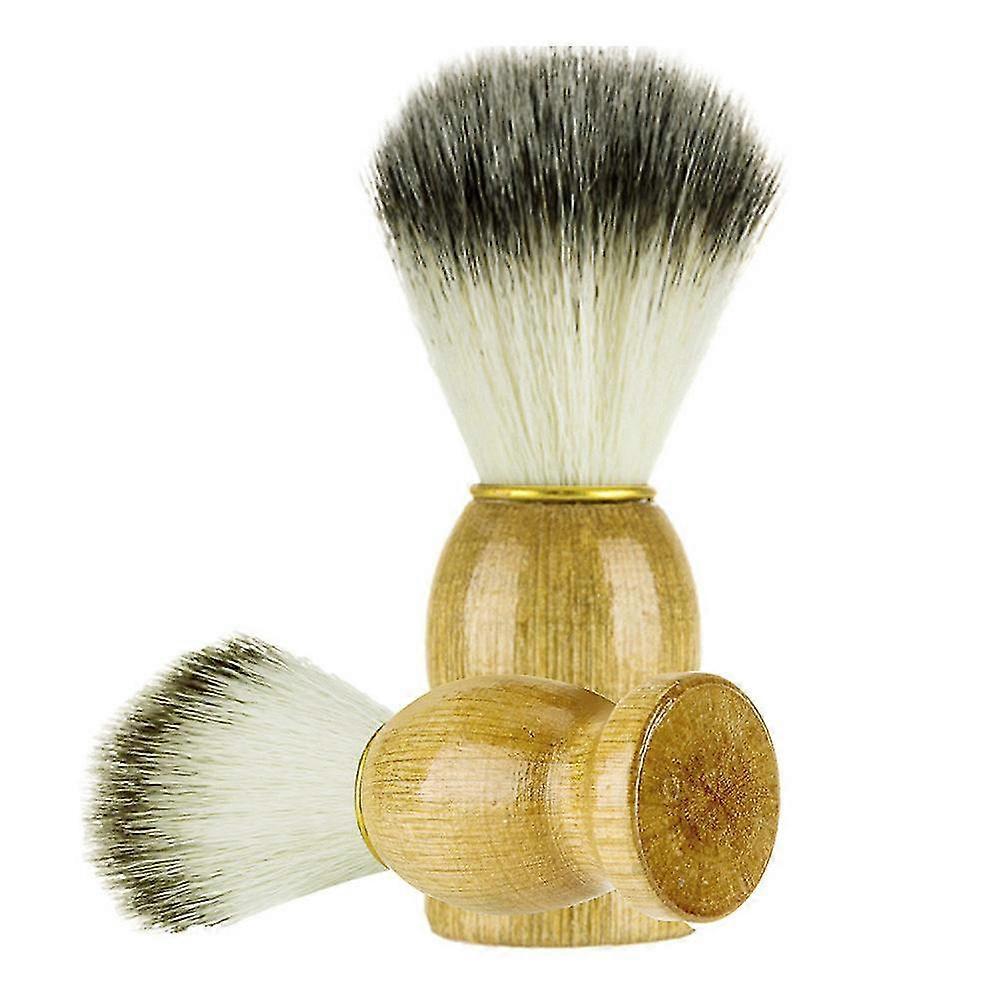 Mustache Brush for Gentlemen, Synthetic Shaving Tool with Hard Wood Handle, Portable Design, Increases Shaving Cream Bubble for Comfort